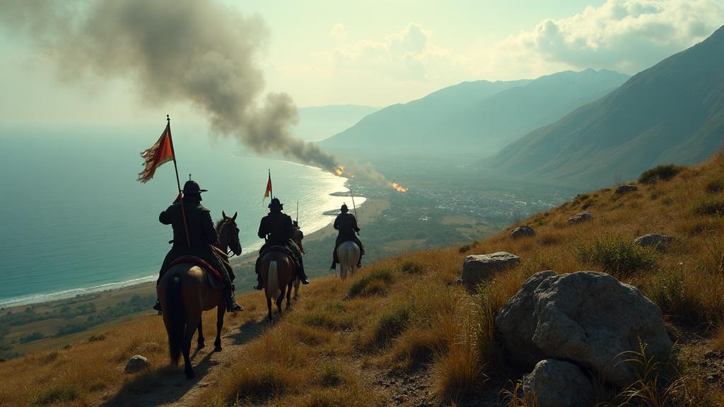 Circassian warriors defending their homeland on the Black Sea coast in 1864