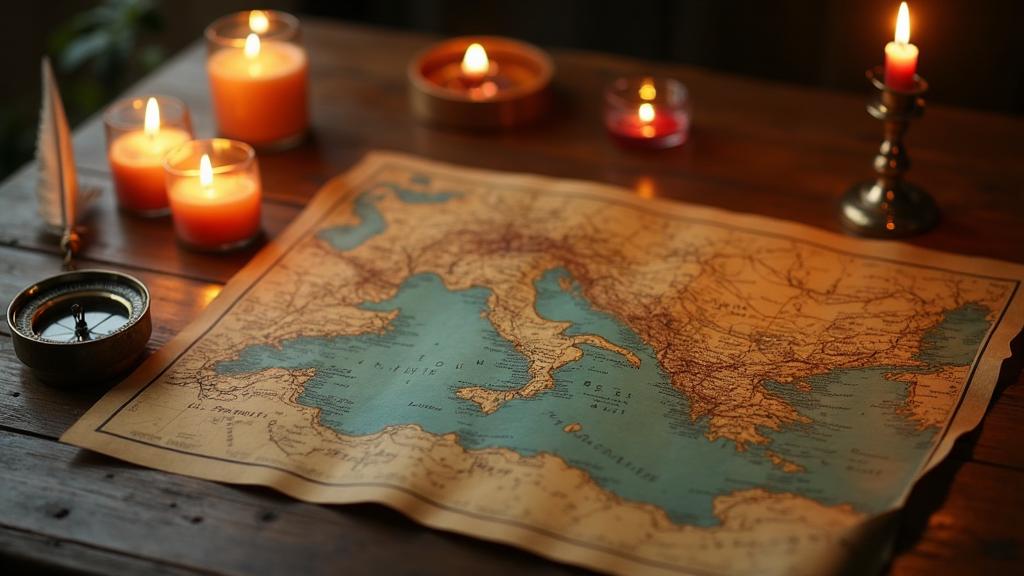 Historical navigation map of the Black Sea region with the Circassian coastline