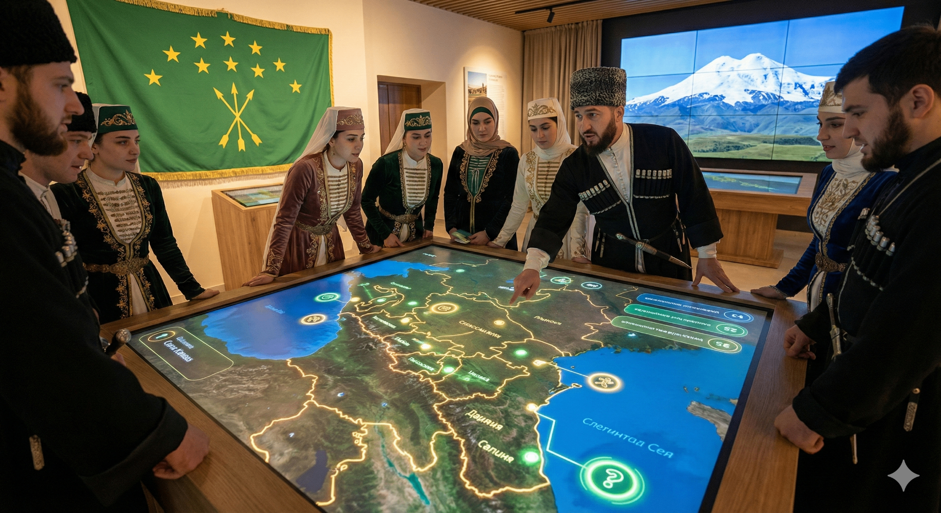Map of Circassian republics in the North Caucasus - Kabardino-Balkaria, Karachay-Cherkessia, and Republic of Adygea