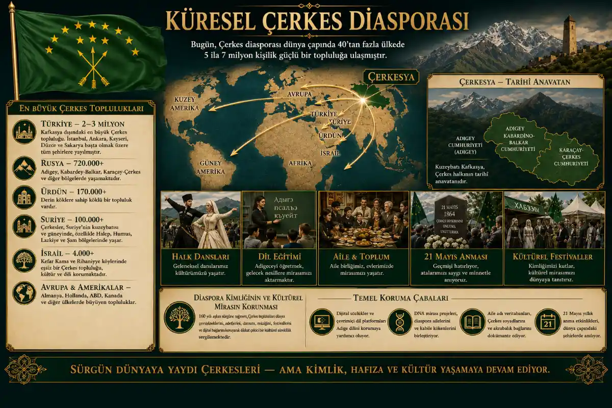 Küresel Çerkes Diasporası Haritası Küresel Çerkes Diasporası Haritası
