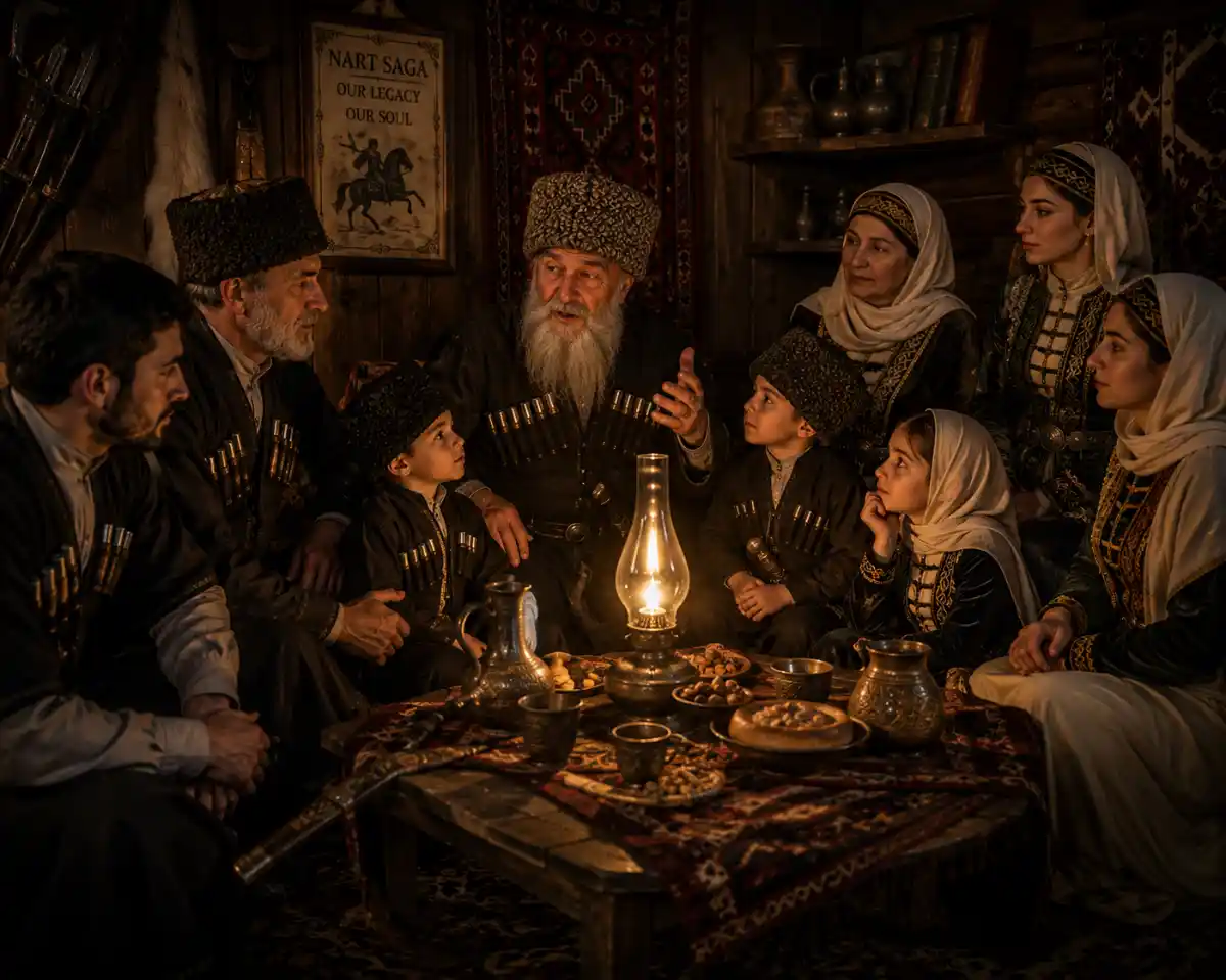 Hatuqway family listening intently as an elder