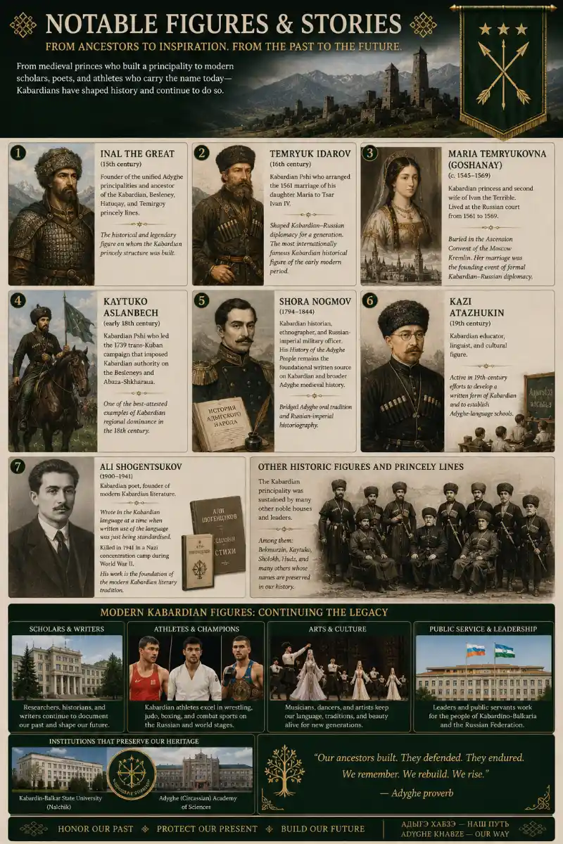 Kabardian history and legacy infographic