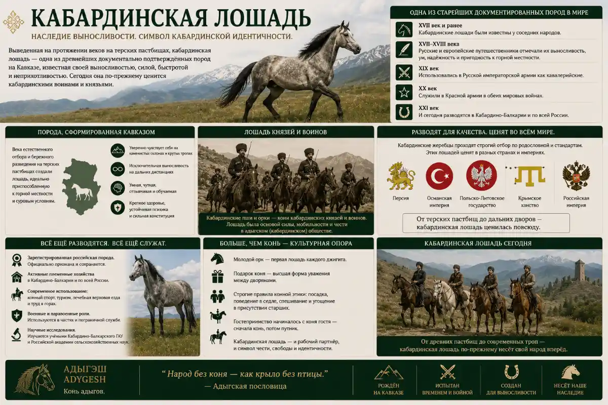 Кабардинская лошадь: символ выносливости