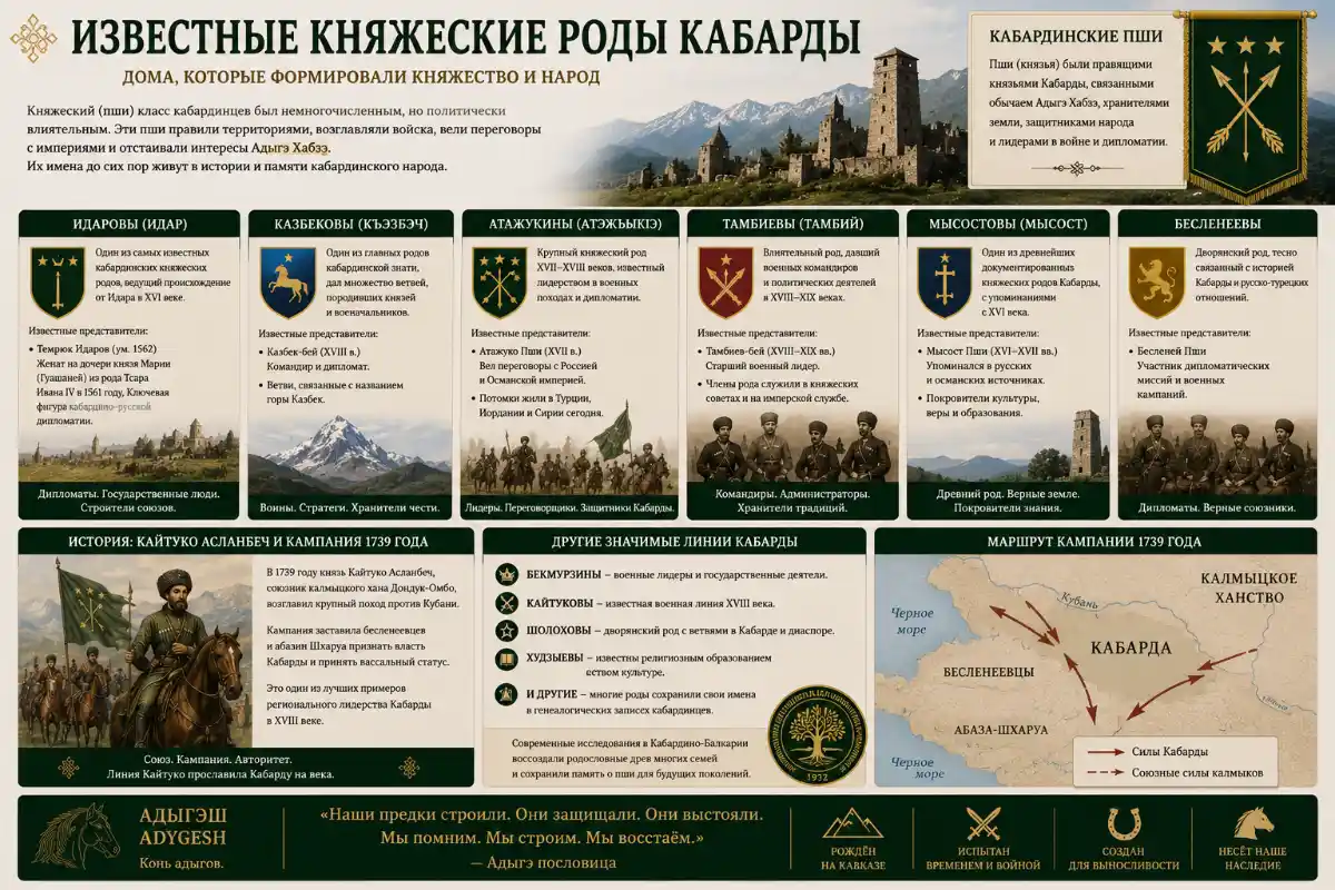 История и роды кабардинских князей