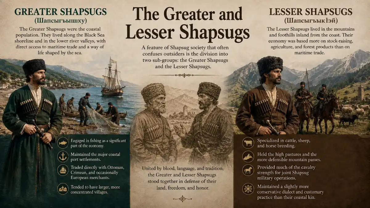 Greater and Lesser Shapsugs: A comparison