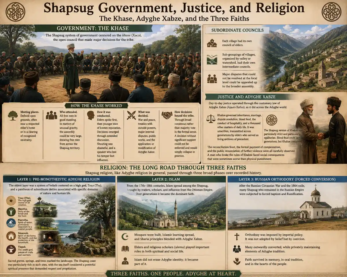 Shapsug culture: government, justice, religion