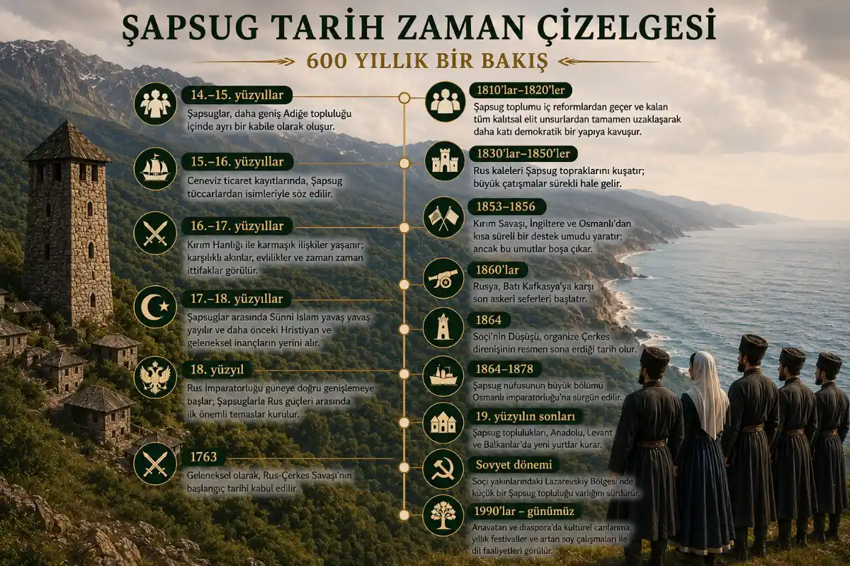 Şapsığ Tarih Zaman Çizelgesi