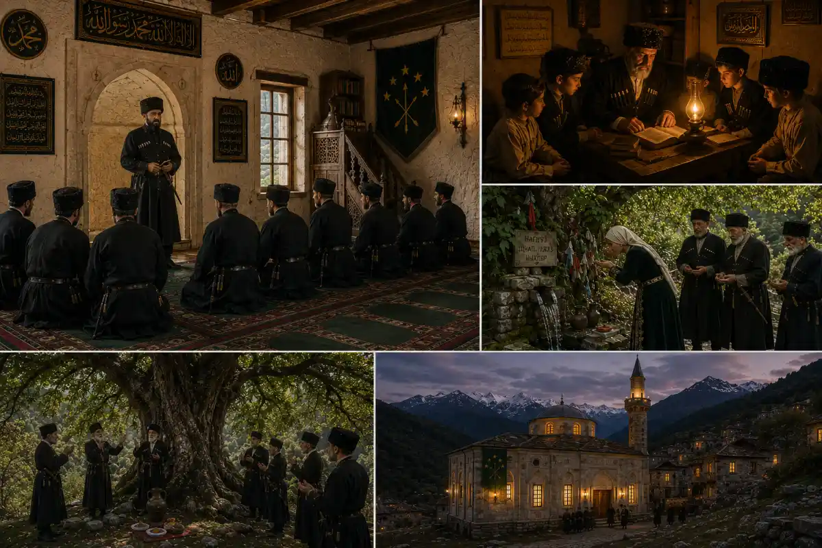 Yegeruqway,mountain village life at dusk