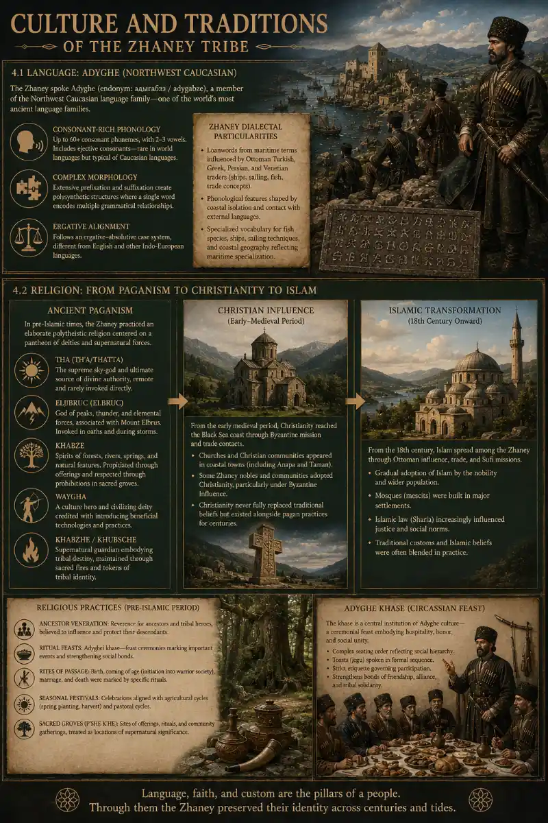 The culture and traditions of the Zhaney tribe